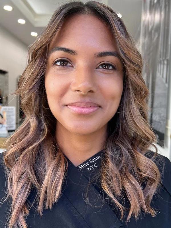 Warm honey balayage