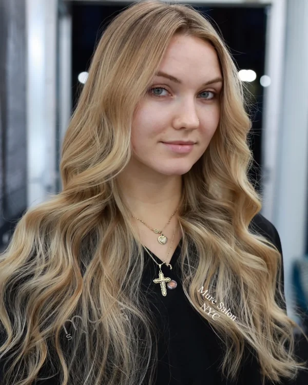 Golden balayage highlights